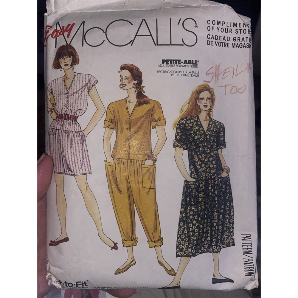 Vintage McCalls 0022 Sewing Pattern Misses Jumpsuit Dress 90s Easy Sew Cut
